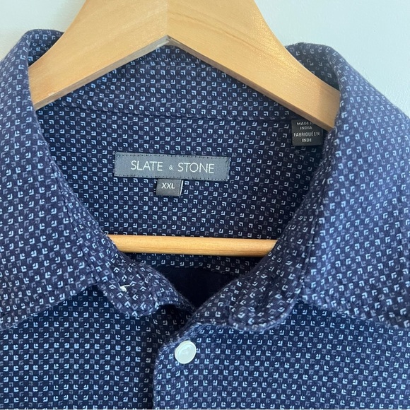 Slate & Stone Blue Casual Button Down Shirt 100% Cotton - Picture 3 of 8